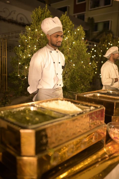 Chef cooking fresh at a live station
